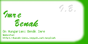imre benak business card