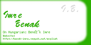 imre benak business card